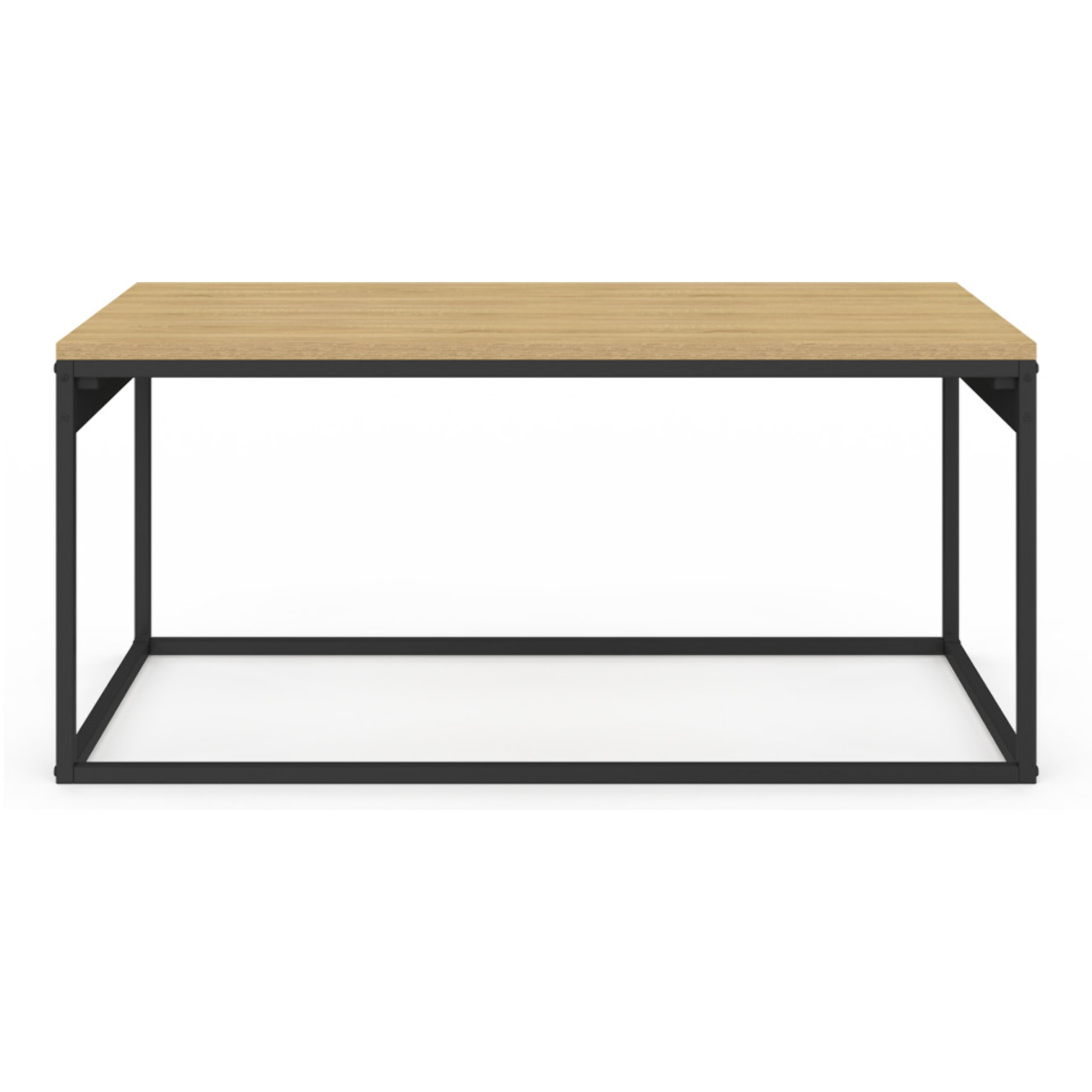 Table basse Memphis avec plateau relevable bois et pieds noirs L90cm