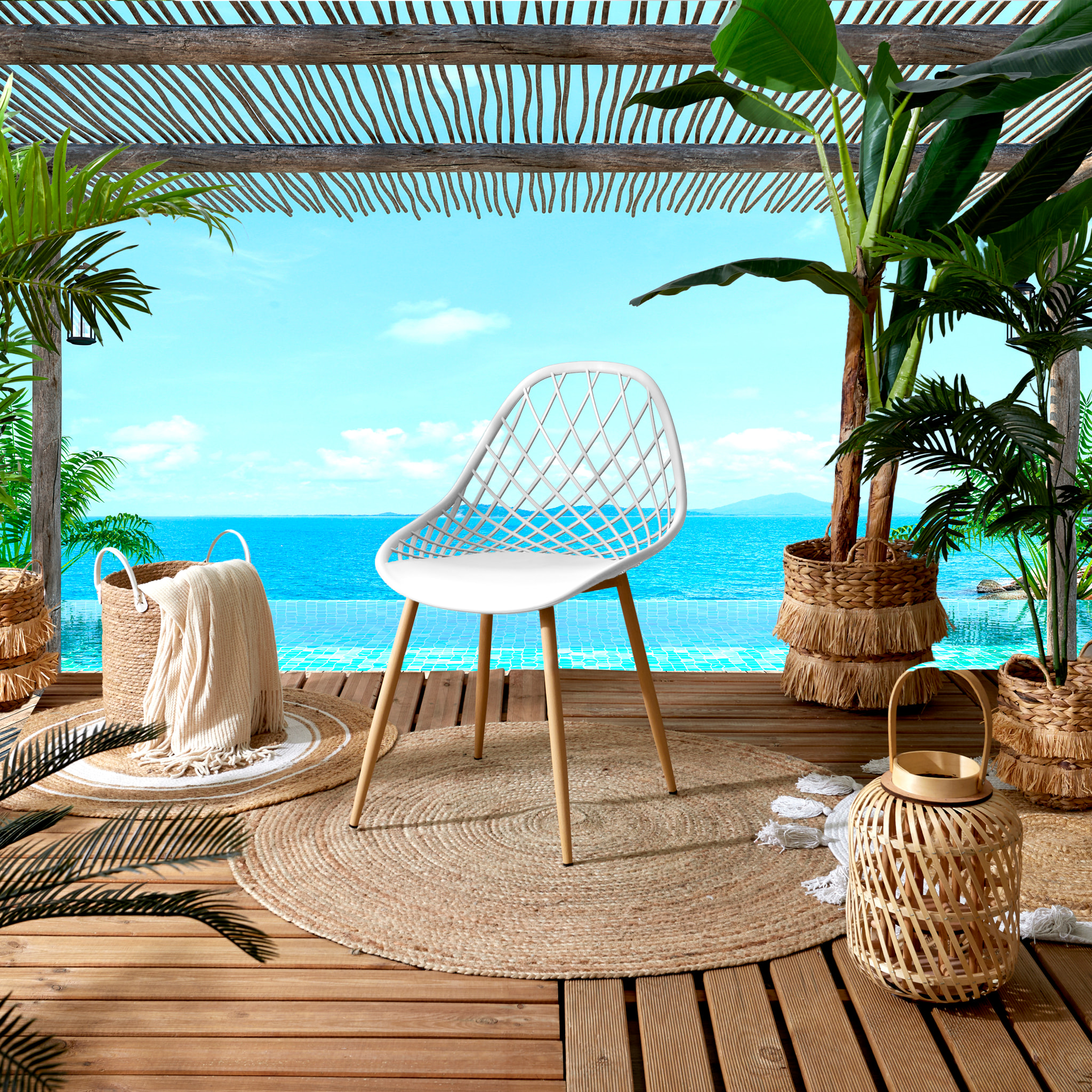 Chaise Exterieur Malaga Blanc