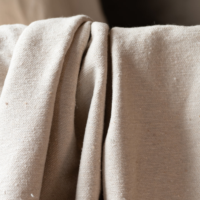 Grand plaid canapé en laine à pompons - Crème