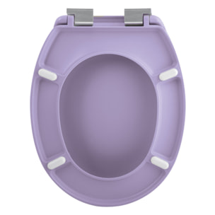 Abattant wc Thermo dur avec frein de chute NEELA Lavande - Charnières ABS Chromé Spirella