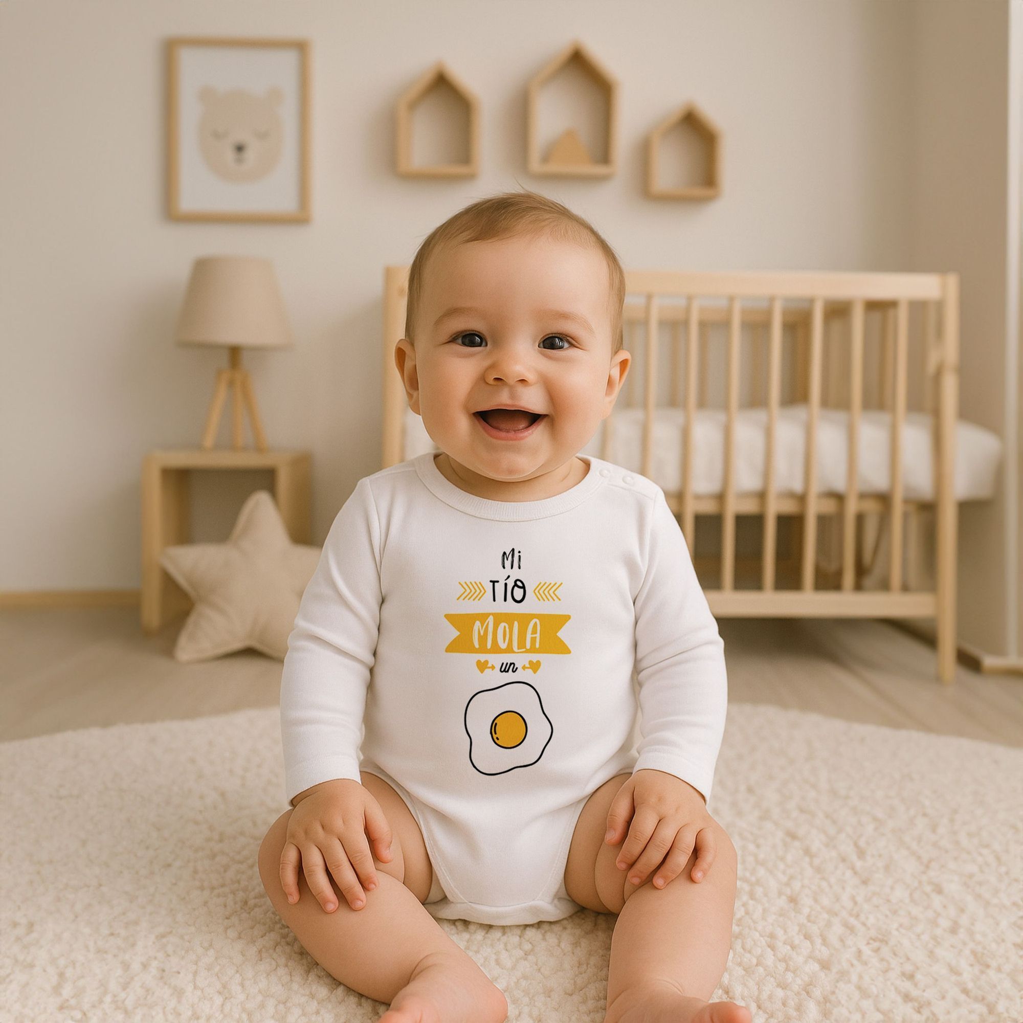 Body bebé manga larga personalizado frases