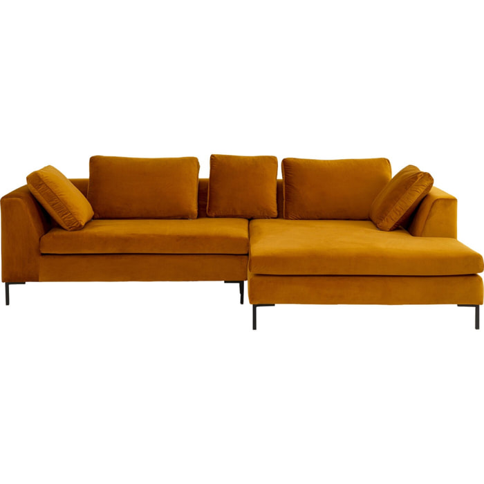 Canapé d'angle Gianni 290cm droite velours doré Kare Design