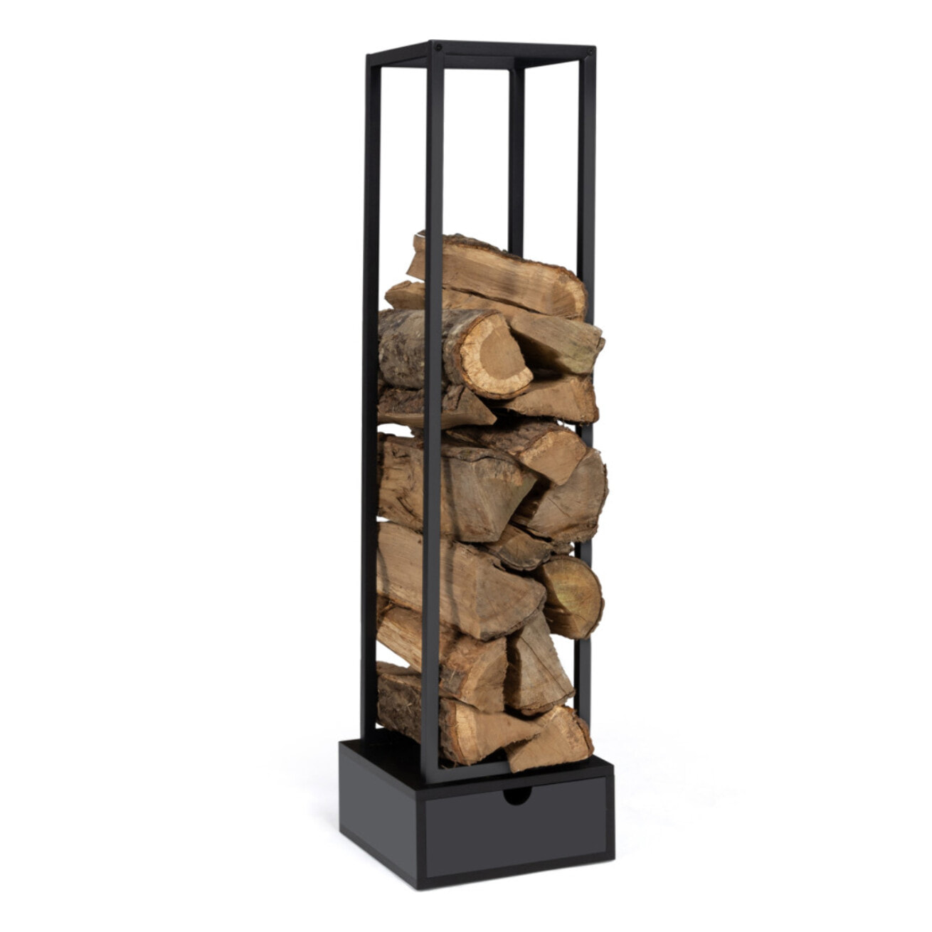 Range bûches vertical avec tiroir 125 cm