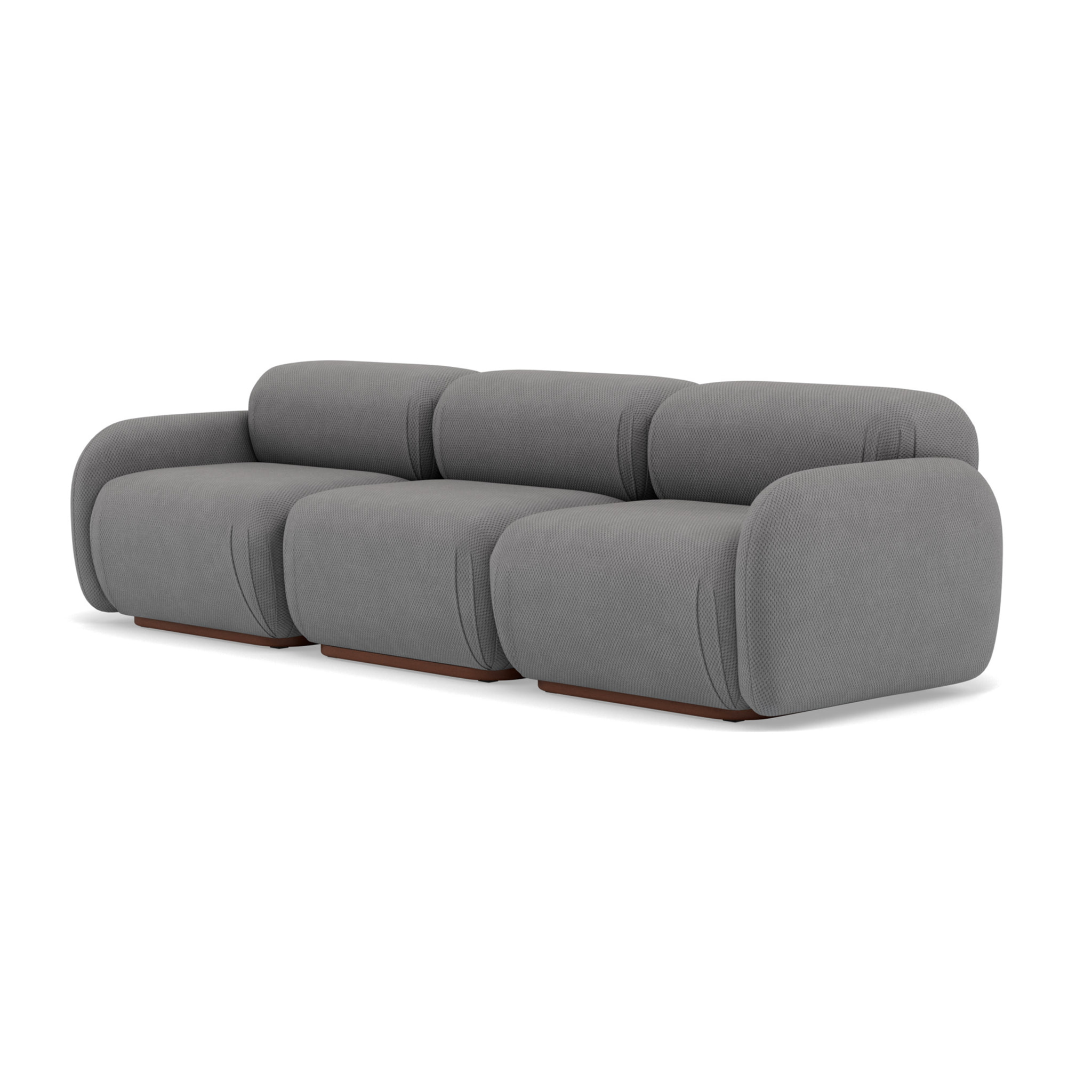 Penelope - canapé droit modulable 3 places en velours texturé - Gris