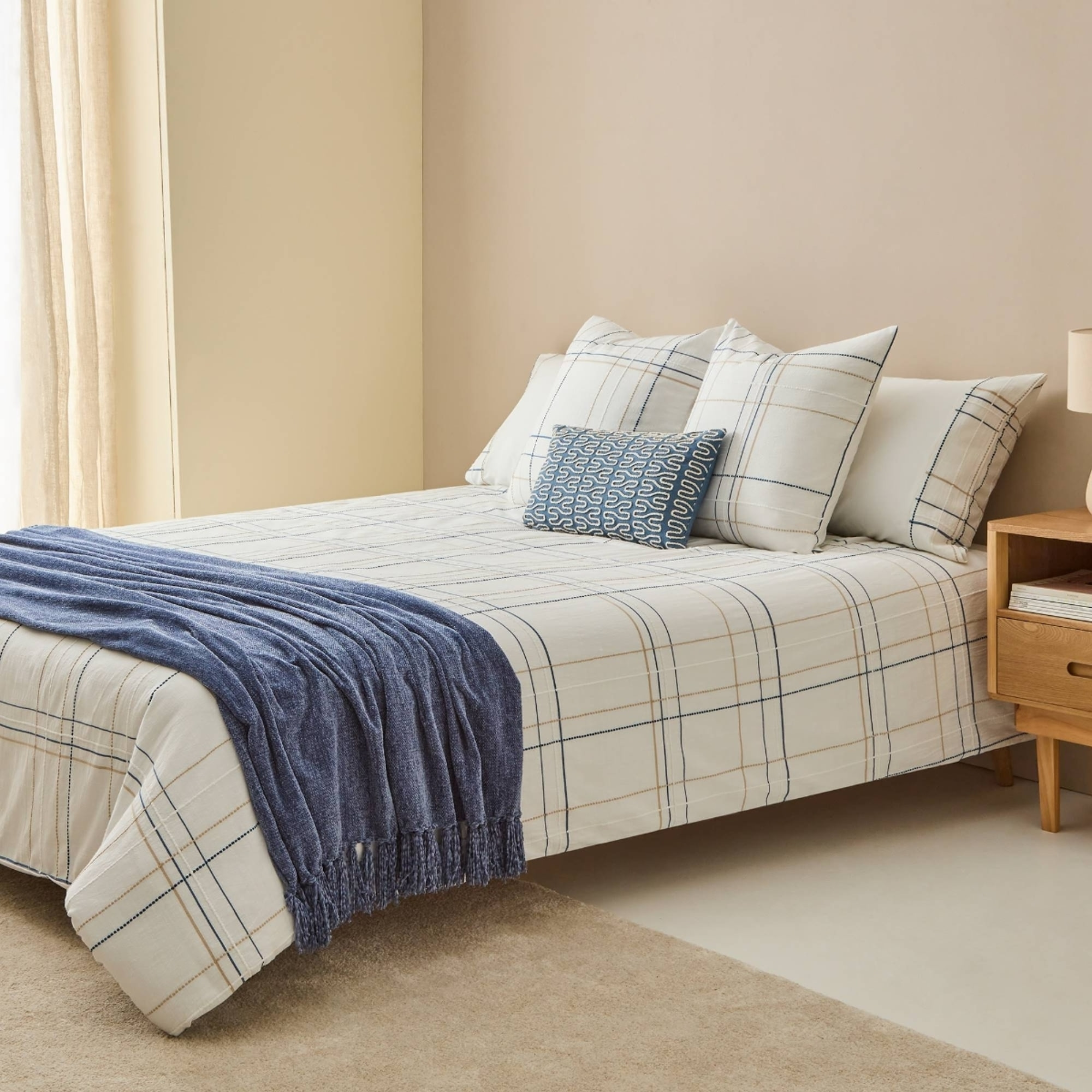 Funda nórdica textura líneas Sole color blanco