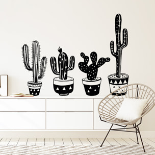 Stickers muraux | Sticker Mural Autocollant - BOHÈME 4 CACTUS MEXICAIN - adhésifs fond transparent