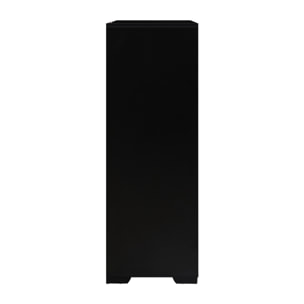 Cassettiera moderna in legno noce e nero 6 cassetti e anta 100x40x117 cm – Toledo