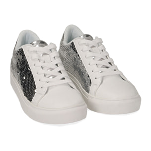 Sneakers con paillettes argento