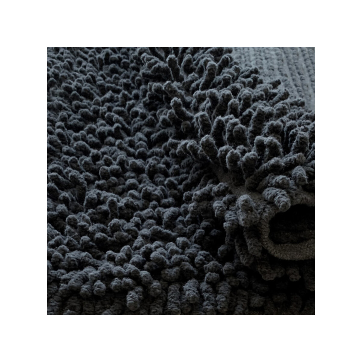 Tapis de salle de bain rectangulaire 40 x 60 cm en coton chenille - SHAGGY