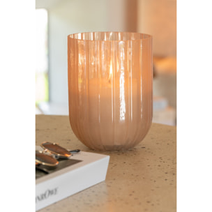 J-Line vase Yari Lignes - verre - pêche - medium - Ø 15 cm