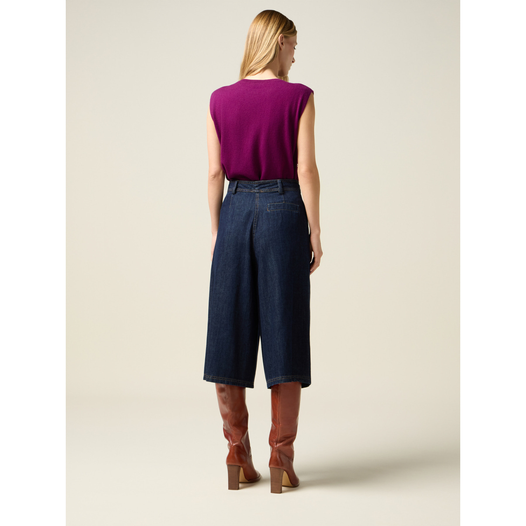 Oltre - Bermudas vaqueras con charm - Azul