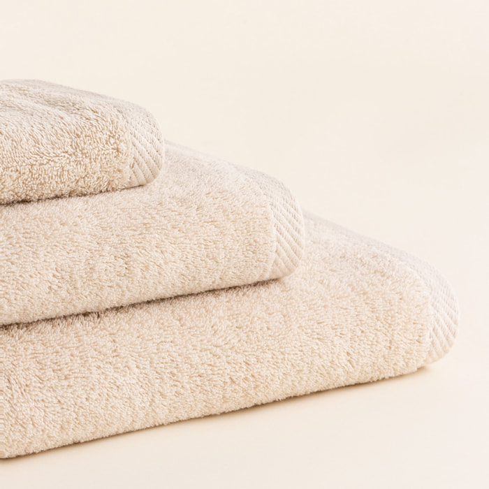 Set de serviettes éponge 100% coton éponge peigné - 600 g/m2 naturel