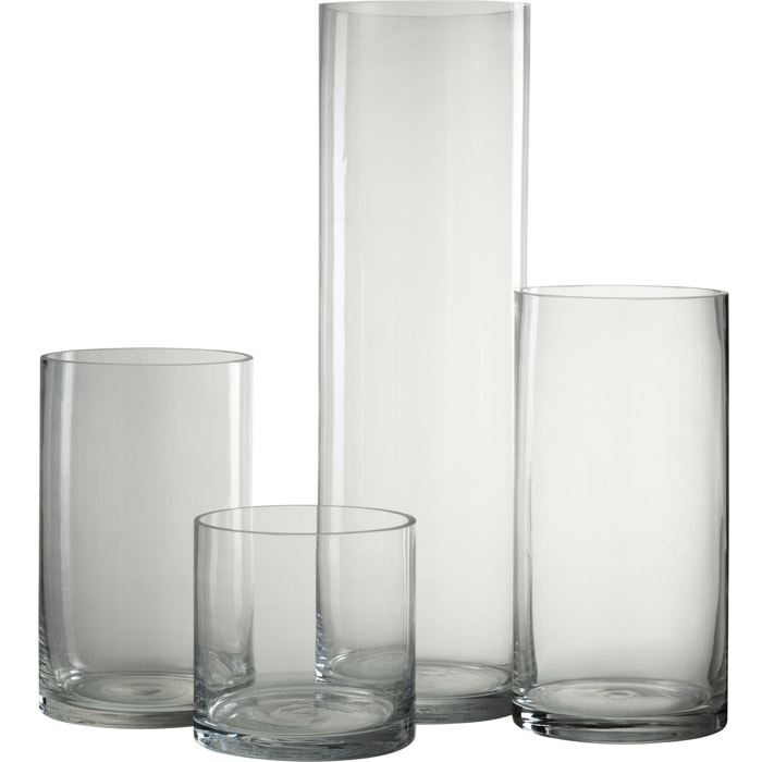 J-Line Vase Cylindrique Eca Verre Transparent