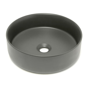 Mood vasque à poser ronde 36x36 cm sans trou de robinetterie ni trop-plein, gris foncé (SATM3636DGRM)