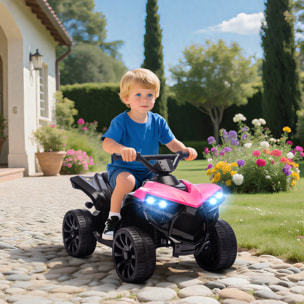 Quad électrique enfant 6V 3Km/h max. phares LED effet sonore marche AV AR rose