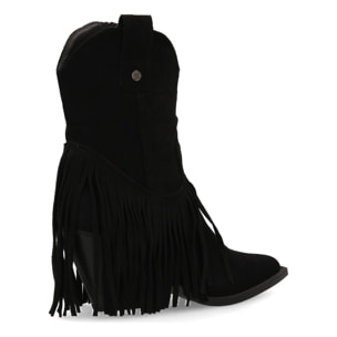 Botin mujer con flecos estilo cowboy