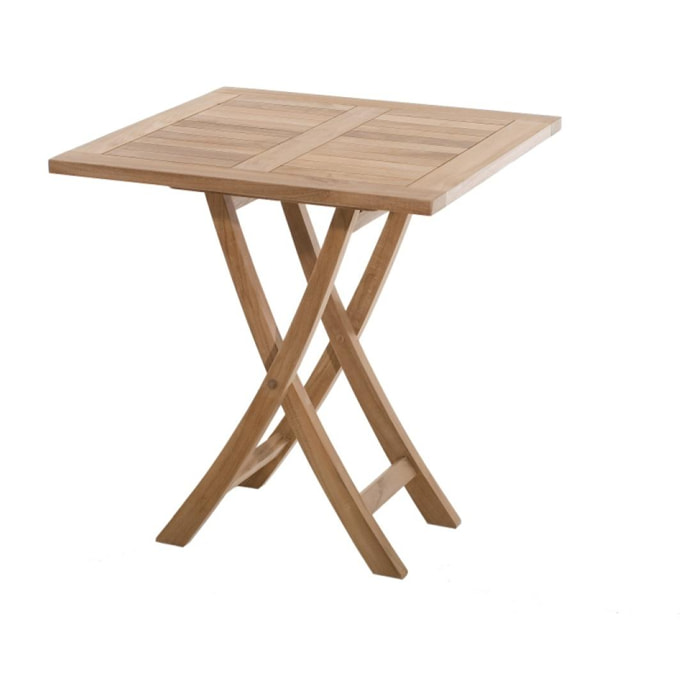 HARRIS - Table de jardin 2 personnes, carrée pliante 70x70cm en bois Teck