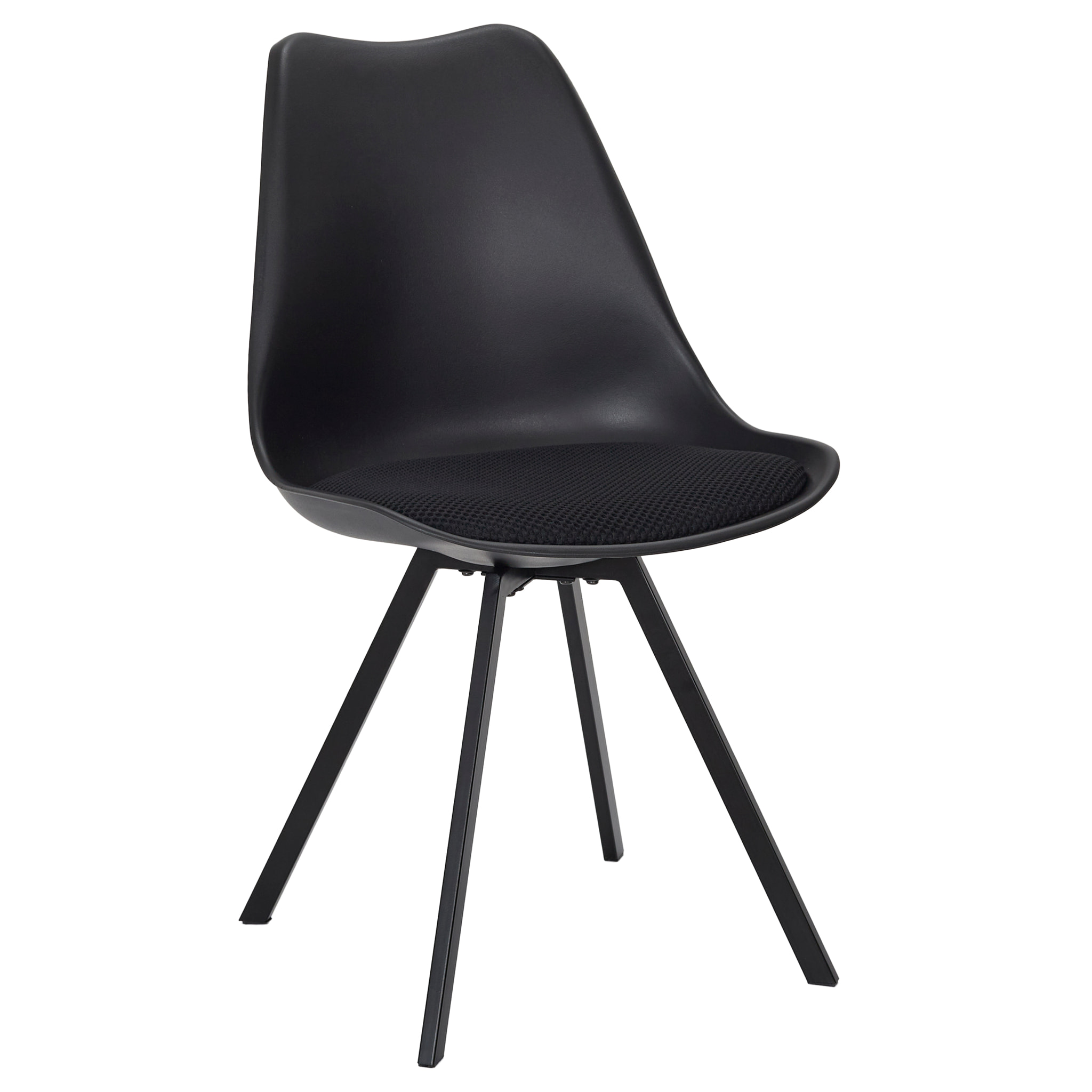 Chaise Avec Coussin Atome Noir - Lot De 4