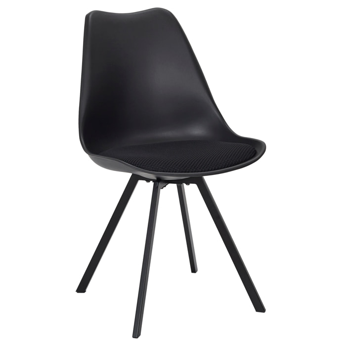 Chaise Avec Coussin Atome Noir - Lot De 4