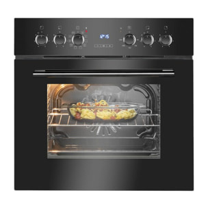 Cuisinière encastrable 4 plaques vitrocéramique et four 56L noir Bomann EHBC7937-noir
