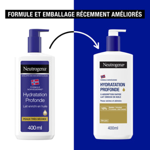 Hydratation Profonde 72h - NEUTROGENA® Lait Corps Enrichi en Huile 400 ml