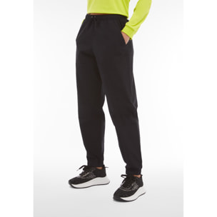 Pantaloni joggers donna in tessuto popeline tinto in capo