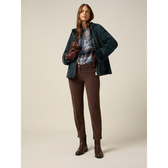 Oltre - Pantaloni regular in fustagno - Marrone