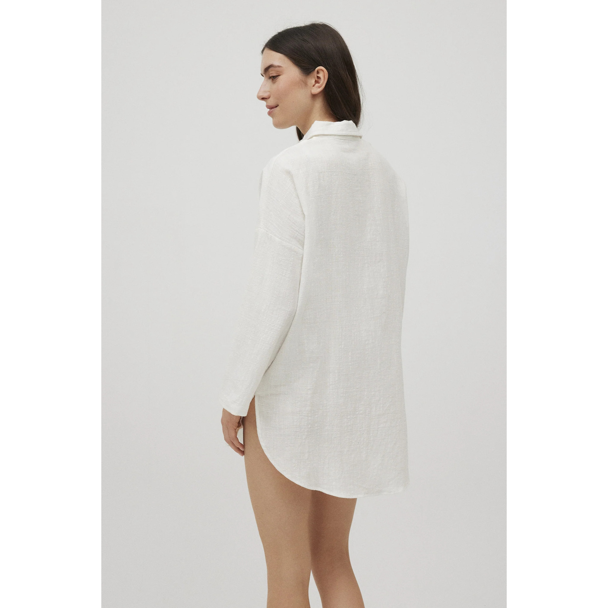 Camicia a maniche lunghe in cotone fluido