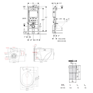 Duofix pack WC bâti-support + WC suspendu Swiss Aqua Technologies + plaque blanche (GEBSTFUWT02-FR)