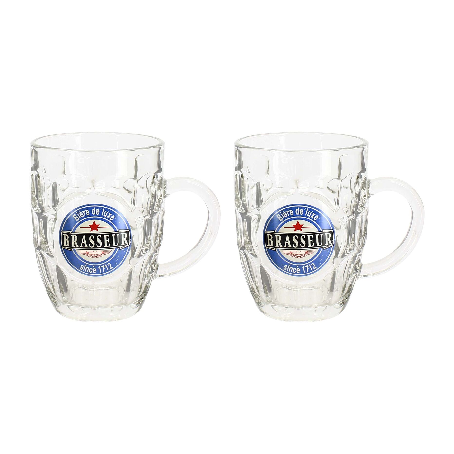 Lot de 2 chopes à bière 54cl en verre