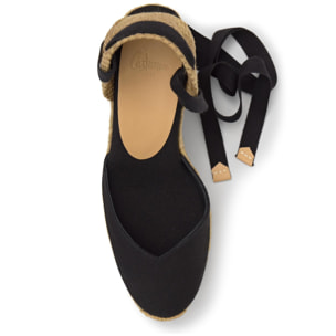 Alpargata cuña Chiara negro mujer 11cm