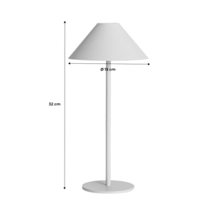 Lampe à poser intérieur/extérieur LED sans fil rechargeable Adam noir H 135cm Ø 19cm