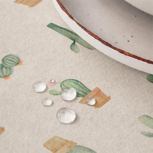 Mantel antimanchas CACTUS VERDE - 100% algodón