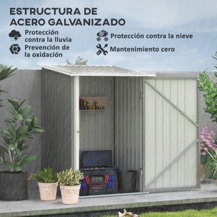 Cobertizo de Jardín de Exterior 0,92 m² 100x103x160 cm Caseta de Jardín Metálica con 1 Puerta y Cerradura para Almacenamiento de Herramientas en Patio Terraza Gris