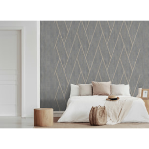 Papier peint effet tissu plissé beige doré