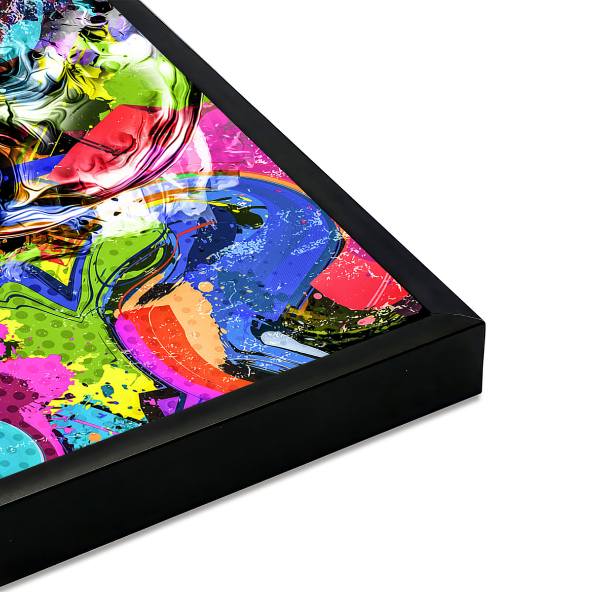 Affiche encadrée crâne artistique pop art Affiche + cadre en métal - Noir