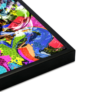 Affiche encadrée crâne artistique pop art Affiche + cadre en métal - Noir