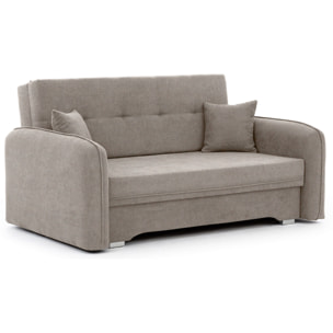 Michelle - canapé droit 3 places convertible avec coffre en velours - Beige