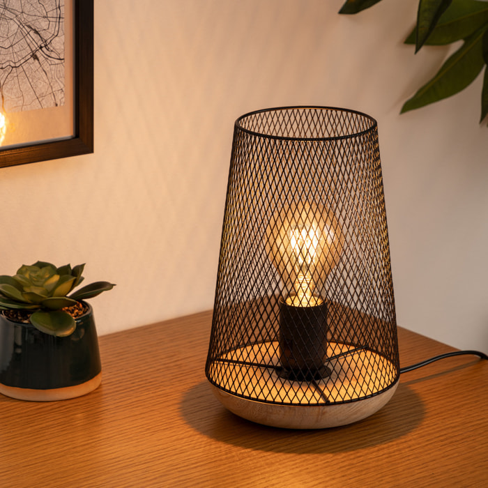 Lampe "Zely" gris H23cm