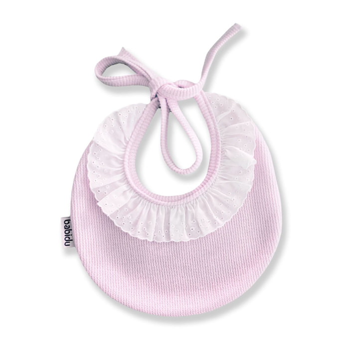 Babero Redondo Puntilla Canutillo 03 Rosa Talla Uni