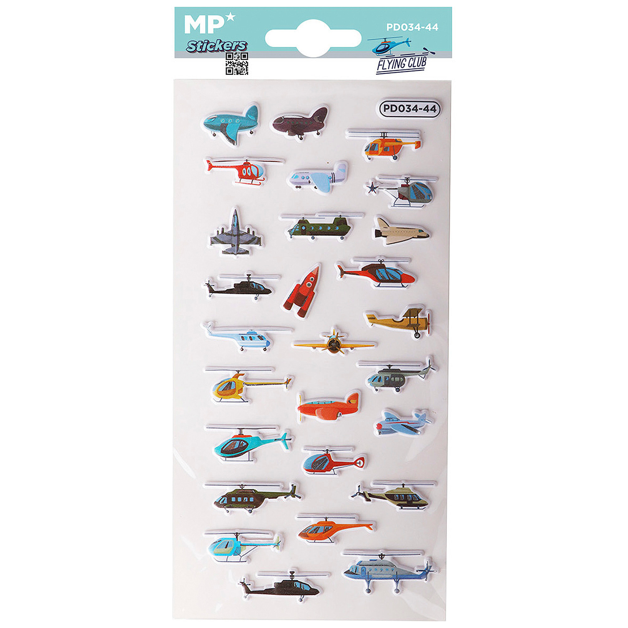 PACK 24 Uds. PEGATINAS STICKERS RELIEVE DISEÑO CLUB DE VUELO