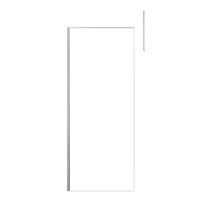 Paroi de Douche 80x200cm Verre Transparent - Profilé + Barre Plafond Finition Chrome - FREEDOM 2