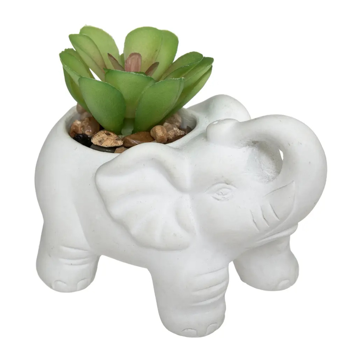 Plante artificielle éléphant pot ciment H10cm
