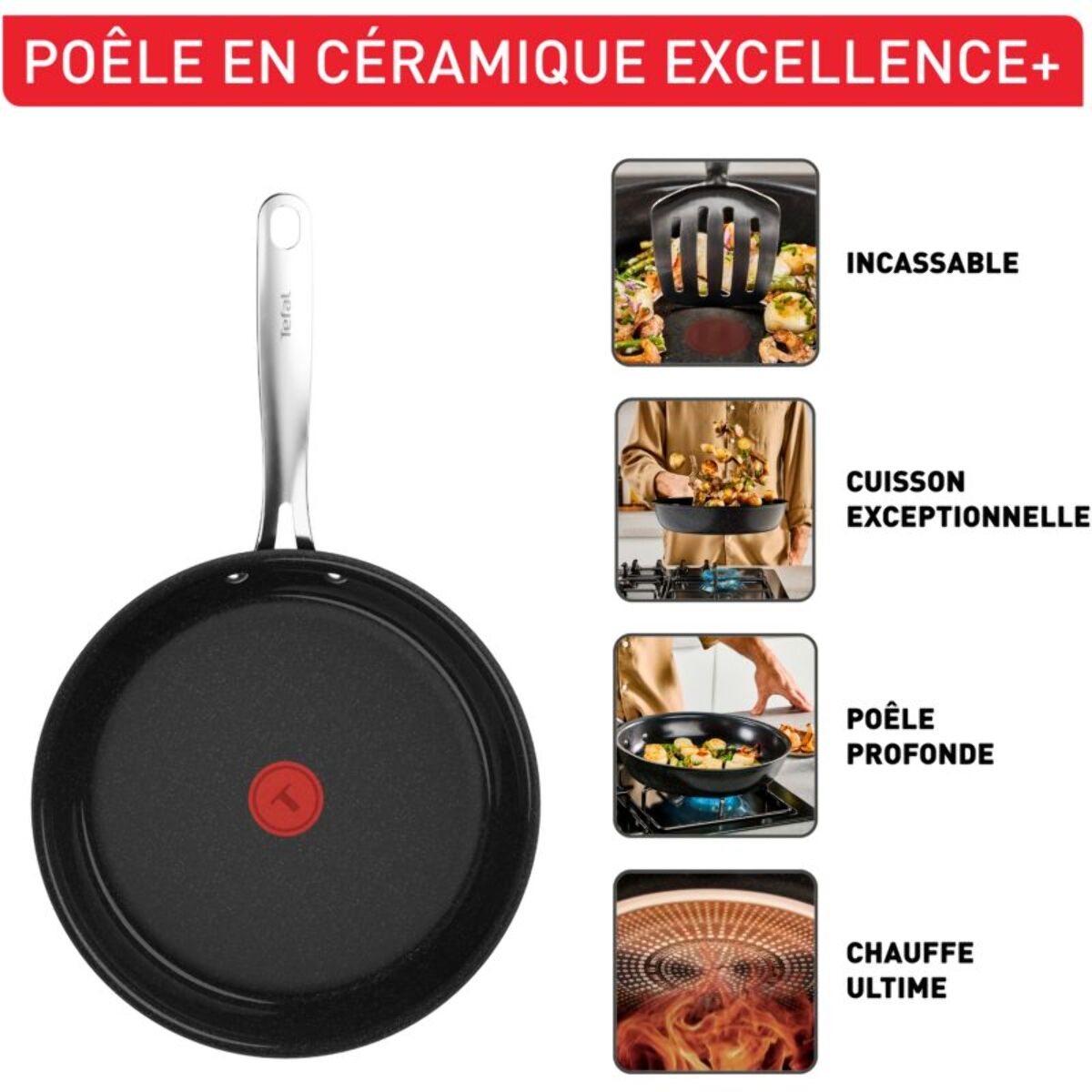 Poêle TEFAL EXCELLENCE+ CERAM 20cm