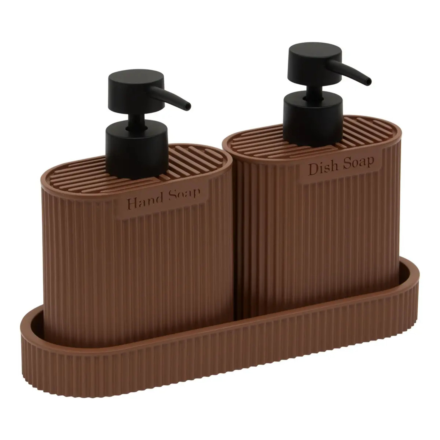 Distributeur de savon Terra ovale 375ml marron