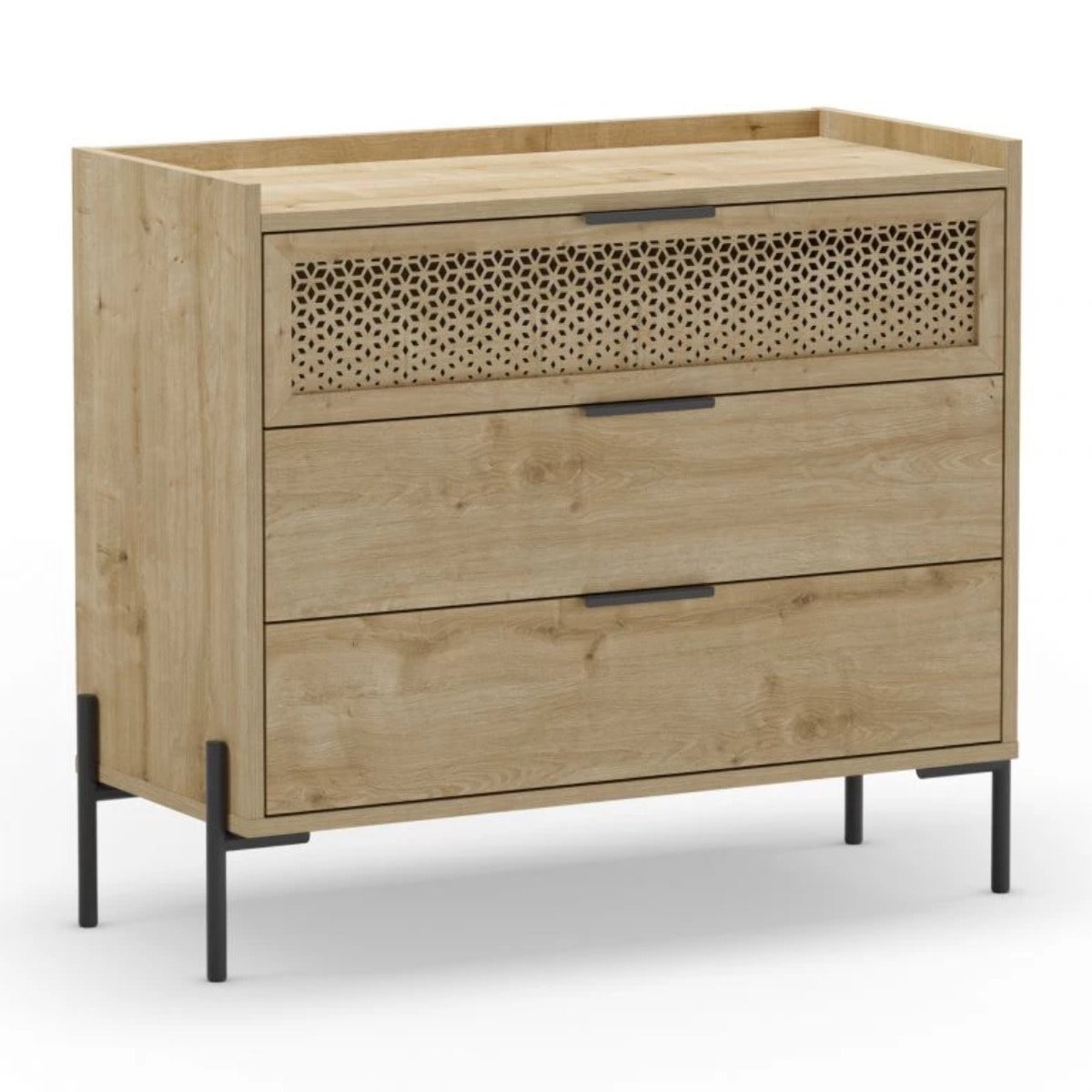 Cómoda Koivu 3 cajones Roble Negro