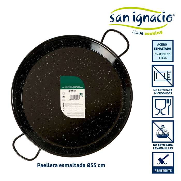 Paellera esmaltada 55 cm 16 raciones colección la dehesa