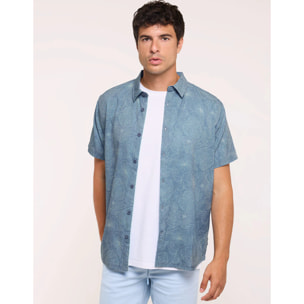 Camisa Estampado Tropical Azul - Furious