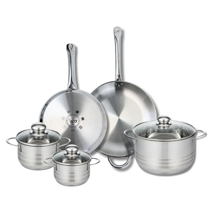 Ensemble de 2 Poêles de cuisson 28 et 32 cm et 3 faitouts 14, 16 et 24 cm Elo Profi Brillant