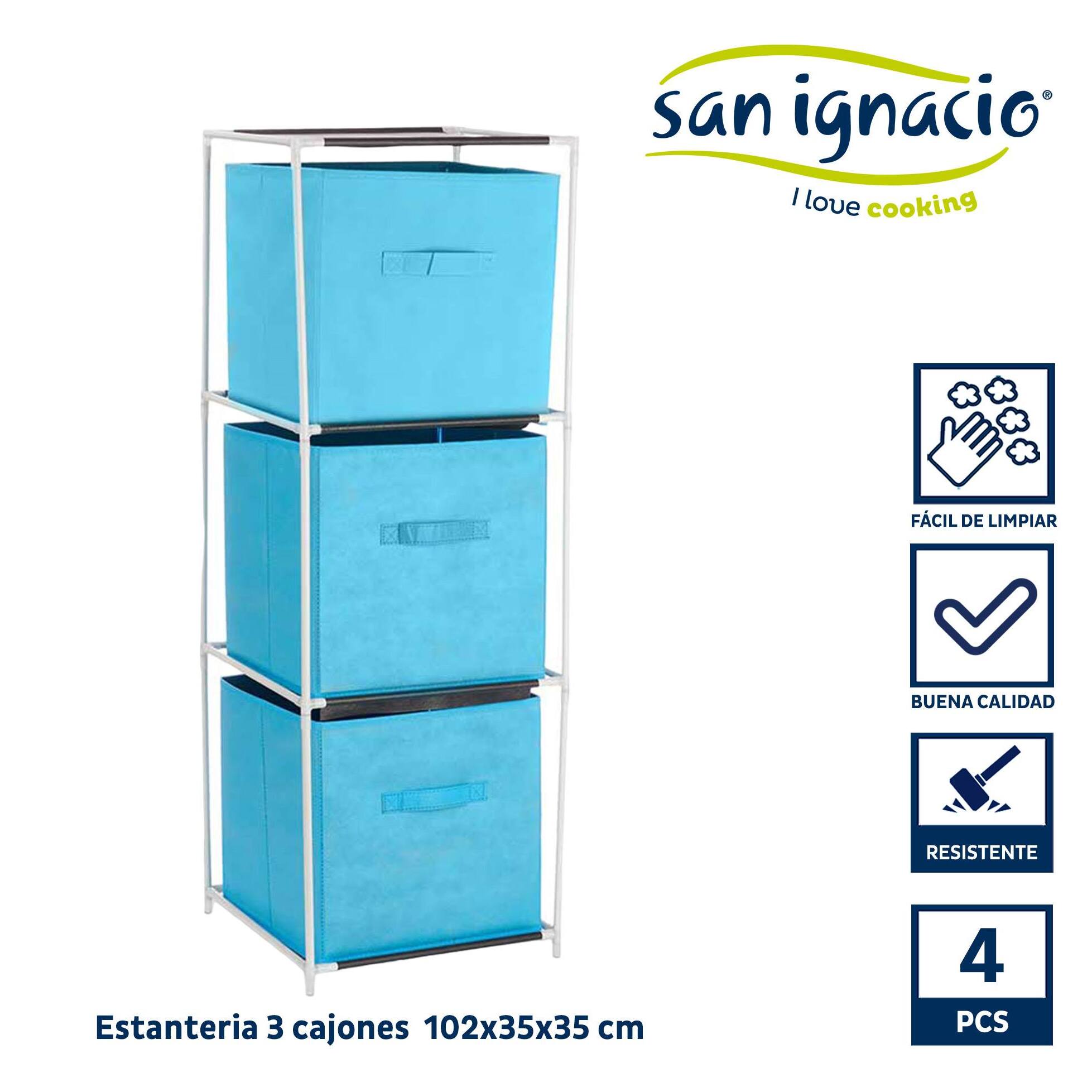 Estanteria 3 cajones tnt azul colección kipit